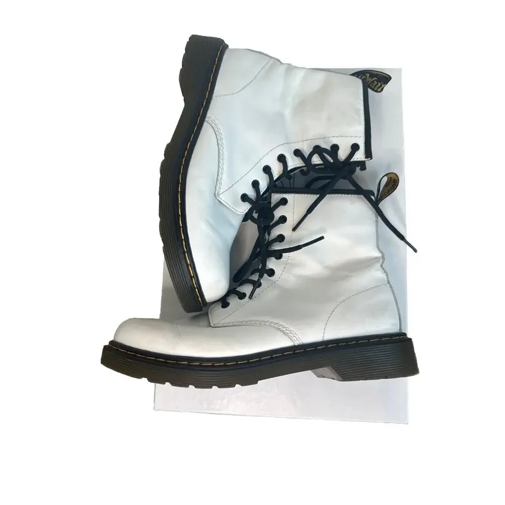 Doc Martens 1460 Y White Boots Side Zipper Air Wair Women's 5
